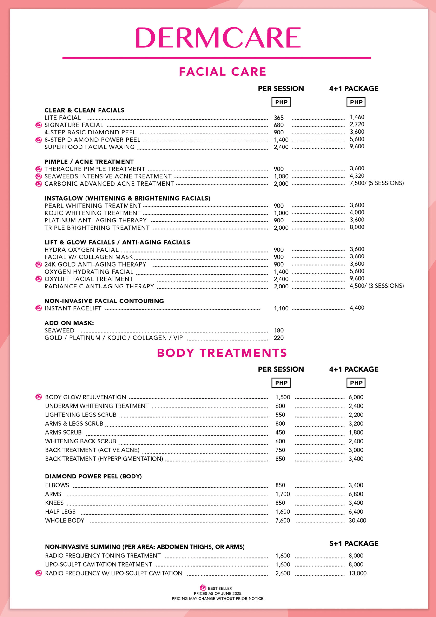 A4-FACIAL AND BODY MENU copy